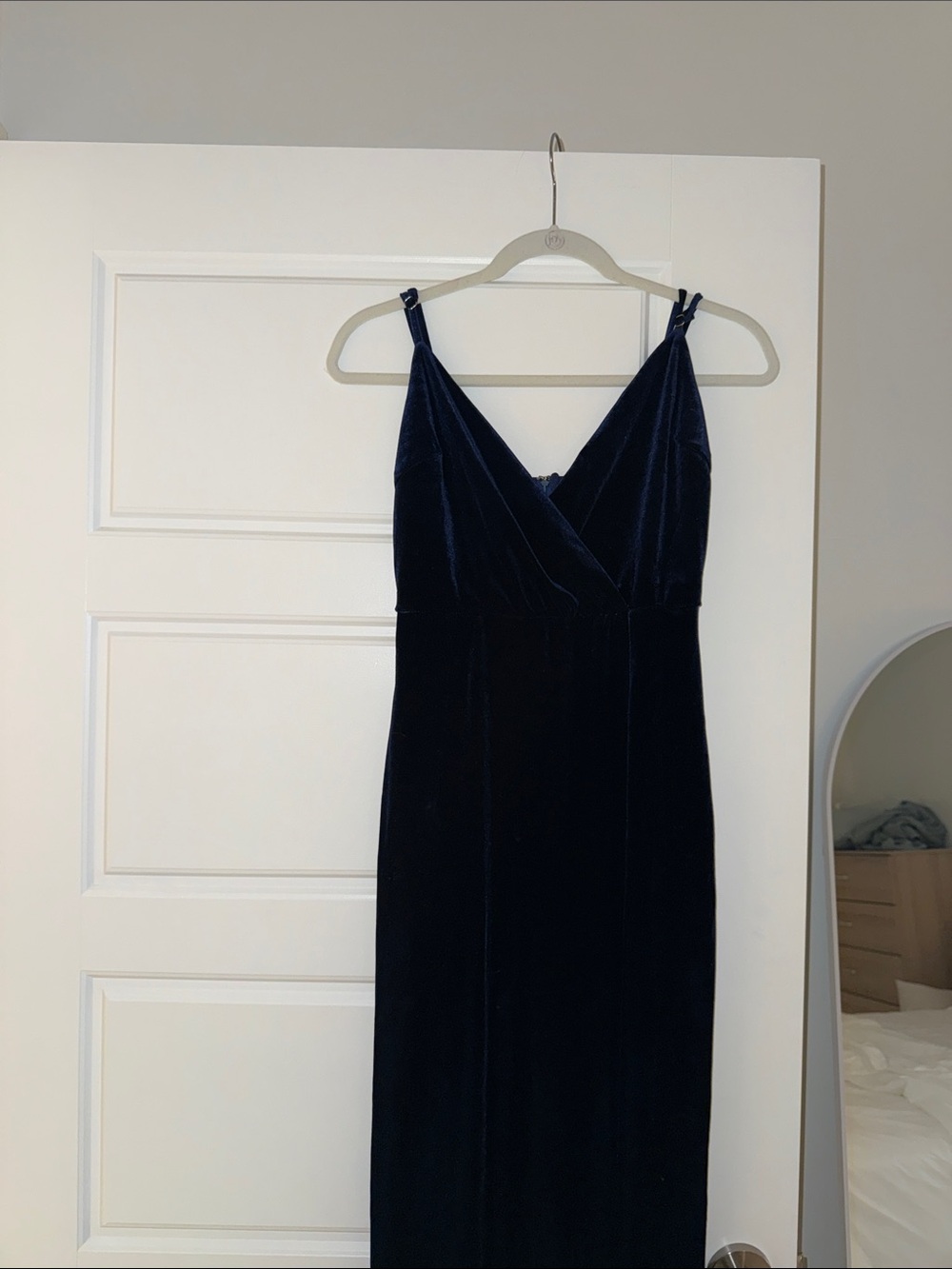 Lulu's Midnight Navy Velvet Maxi Slip Dress